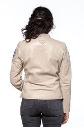 Carroll Shelby Shelby Women leather jacket ecru